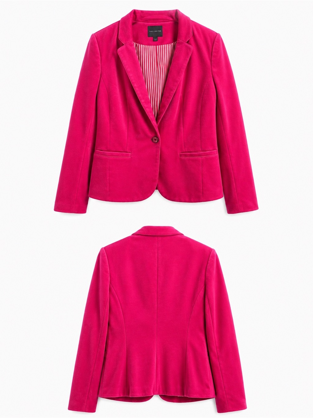 The Limited Hot Pink Velvet Blazer